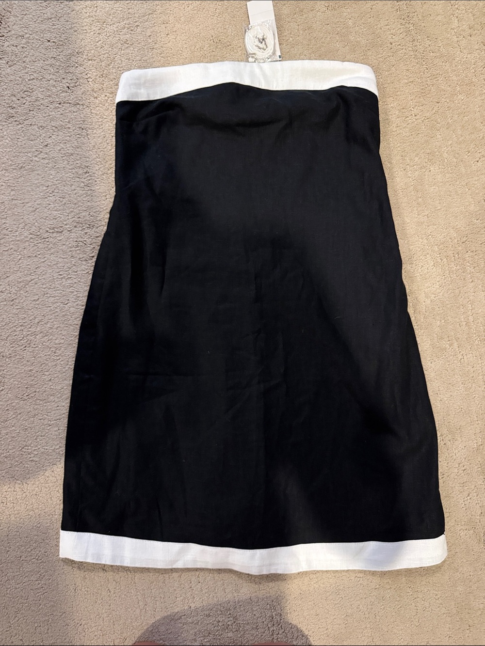 Abercrombie & Fitch Black Strapless Sheath Dress with White Accents